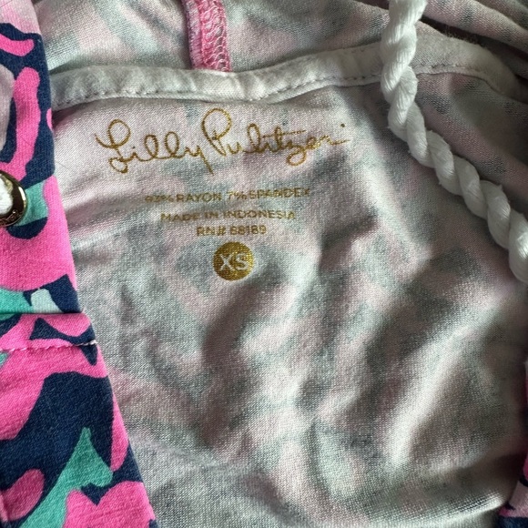 Lilly Pulitzer Pink and Blue Patterned coverup Dress lobster print XS - Picture 3 of 6